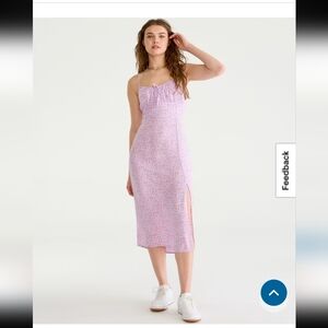 Pink Floral Midi Dress Size XL Fairy Barbie Coquette Side Slit Girlhood